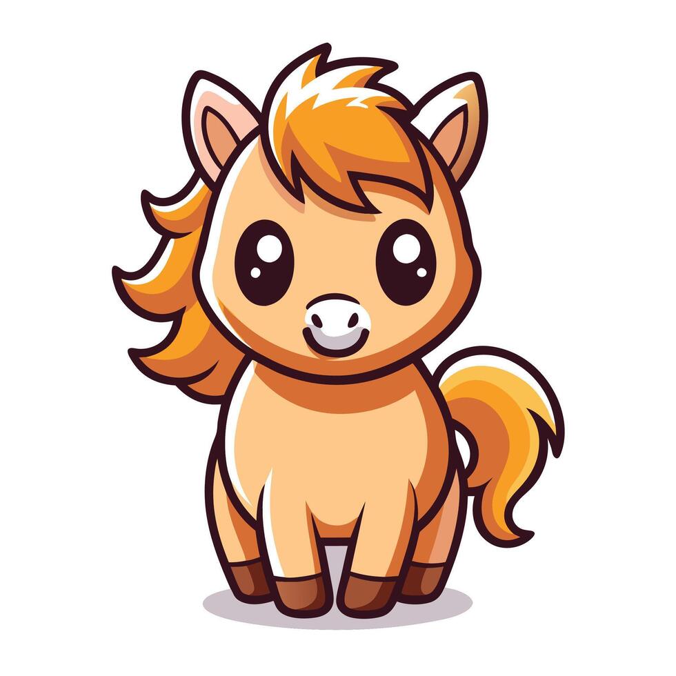 a cartoon horse with a big brown eyes vector