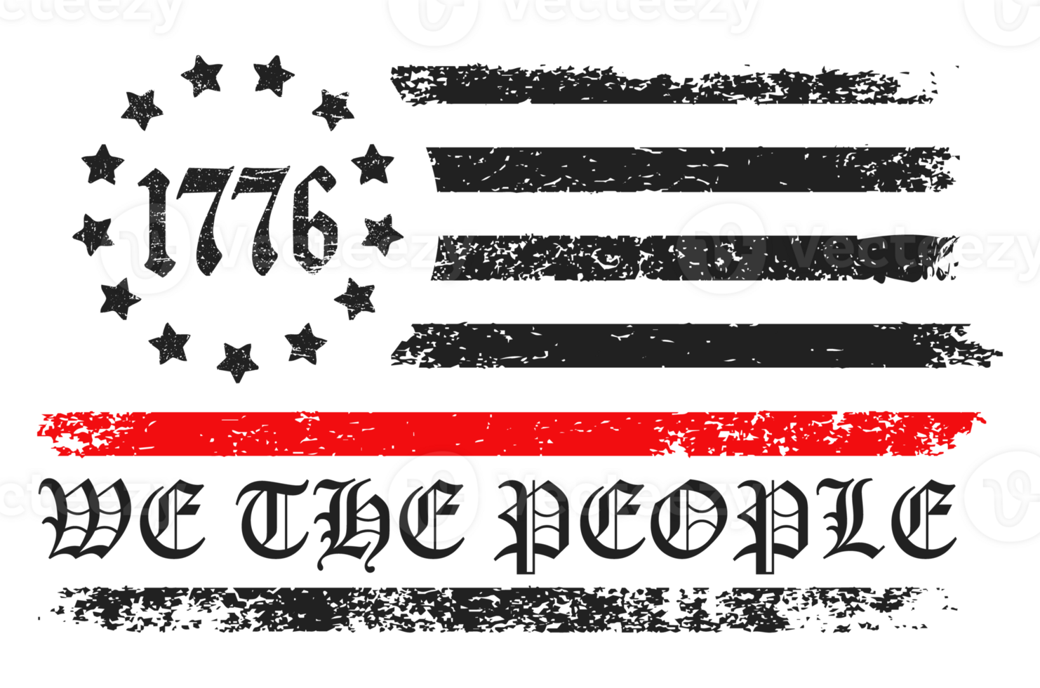 We The People Red Line Since 1776 Betsy Ross Flag Design png
