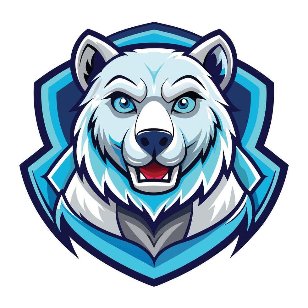the polar bear mascot head vector