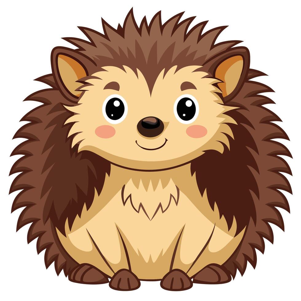cute hedgehog illustration vector