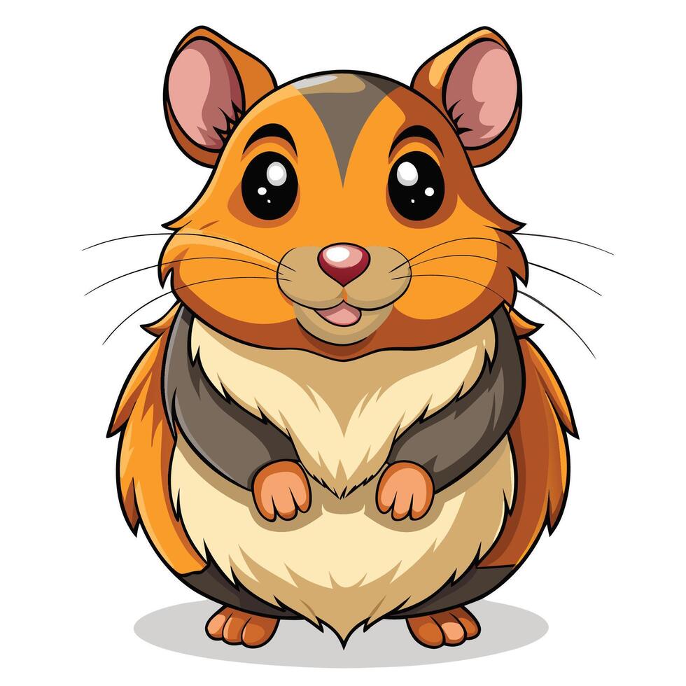 a cartoon hamster standing on its hind legs vector