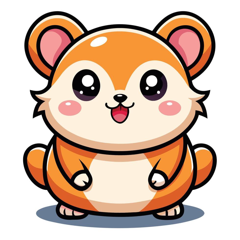 a cartoon hamster with big eyes and a big smile vector