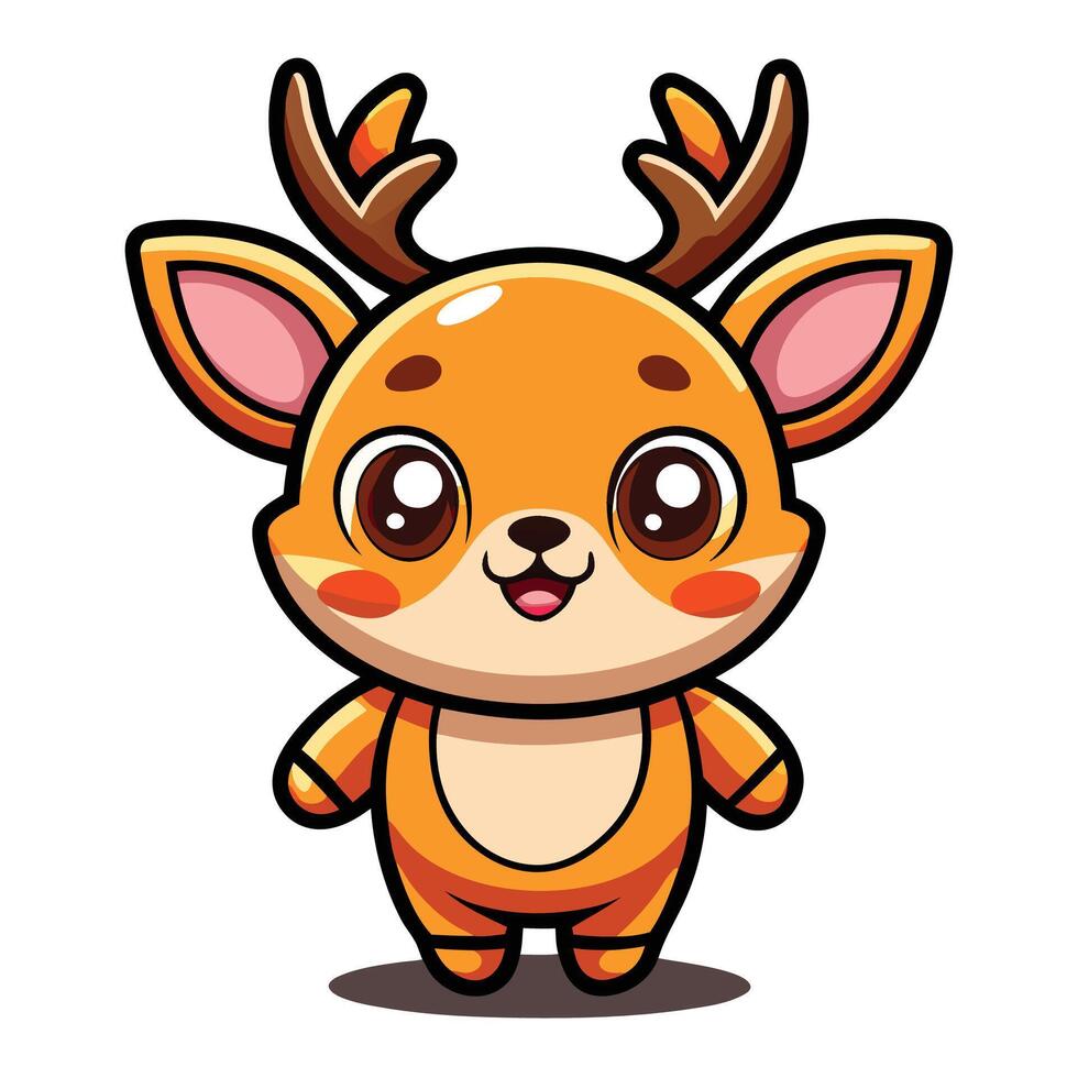 cute cartoon deer illustration vector