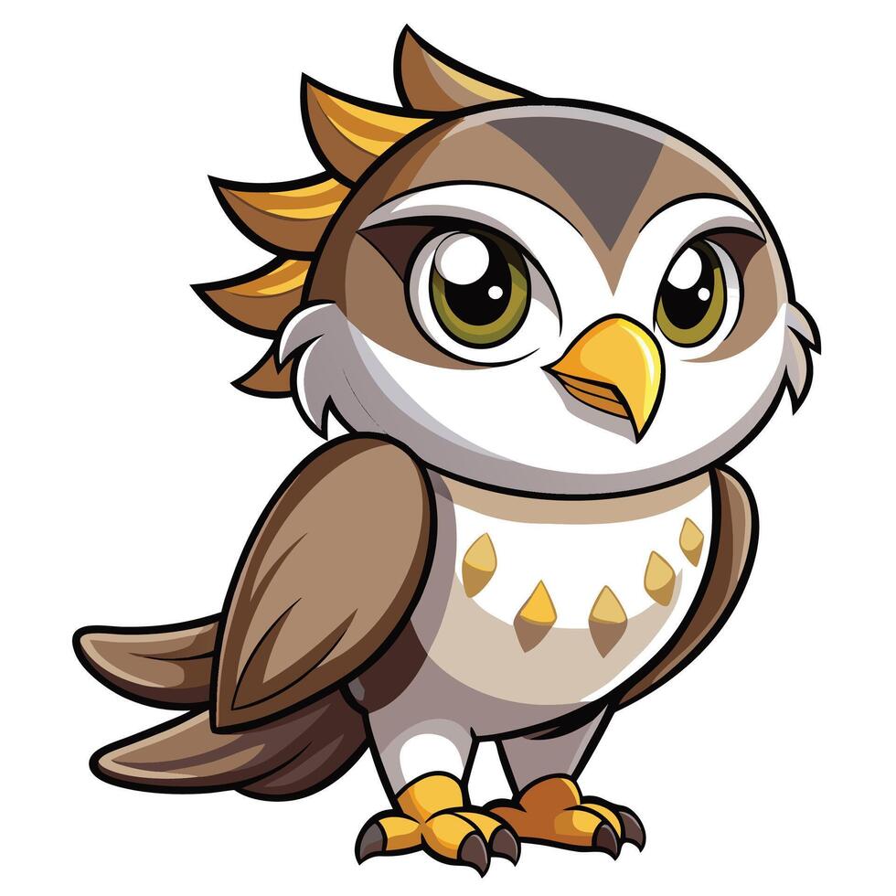 an owl with big eyes and a big head vector