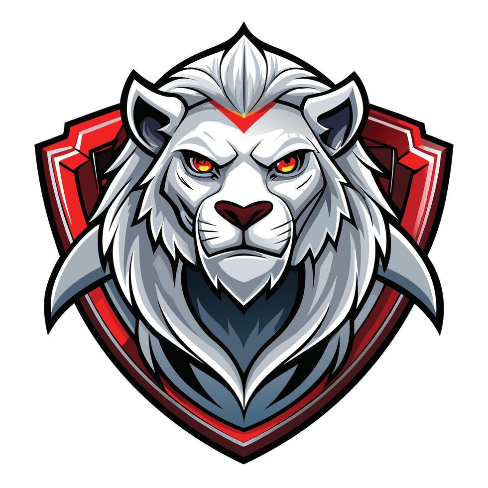 lion mascot head illustration vector