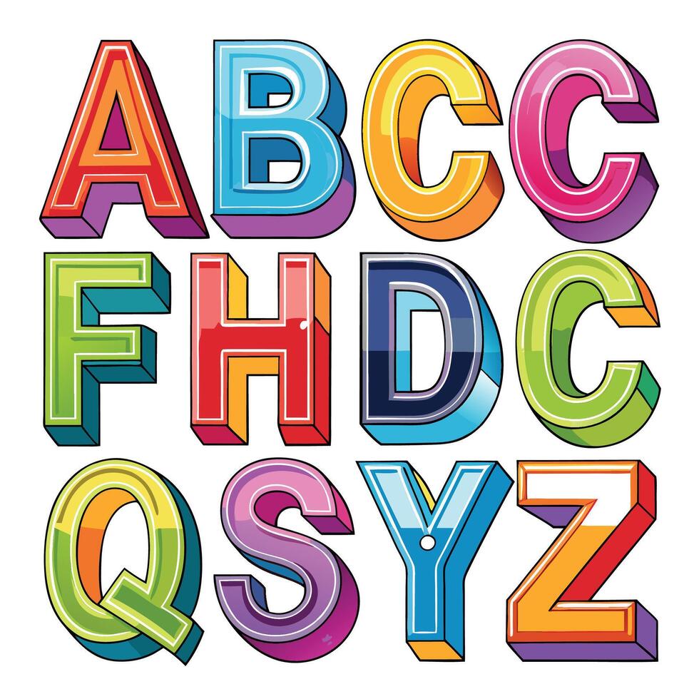 alphabet illustration designs art vector