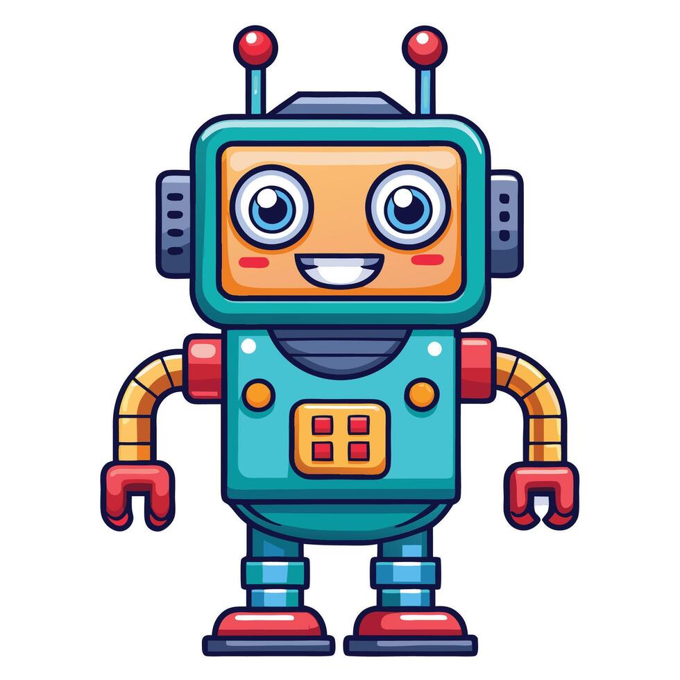 cartoon robot character illustration vector