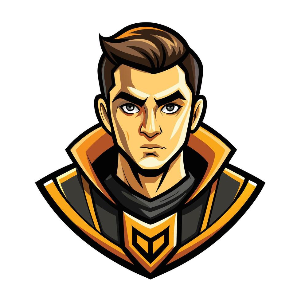 a man in a black and gold costume vector