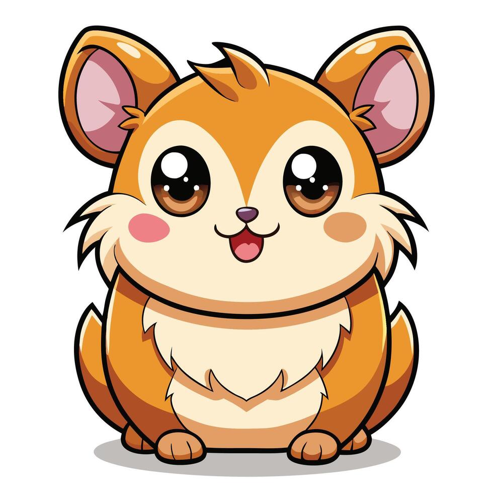 a cartoon hamster with big eyes and big ears vector