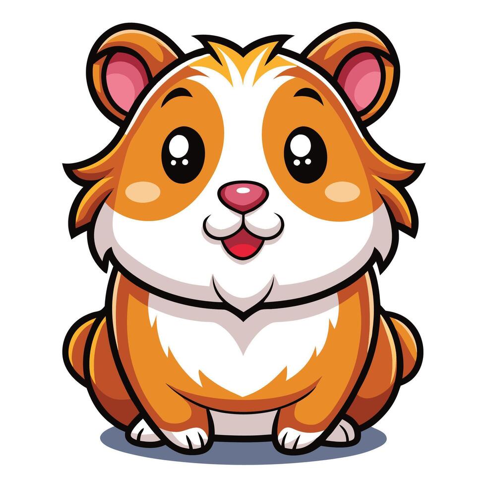 a cartoon hamster sitting down with a big smile vector