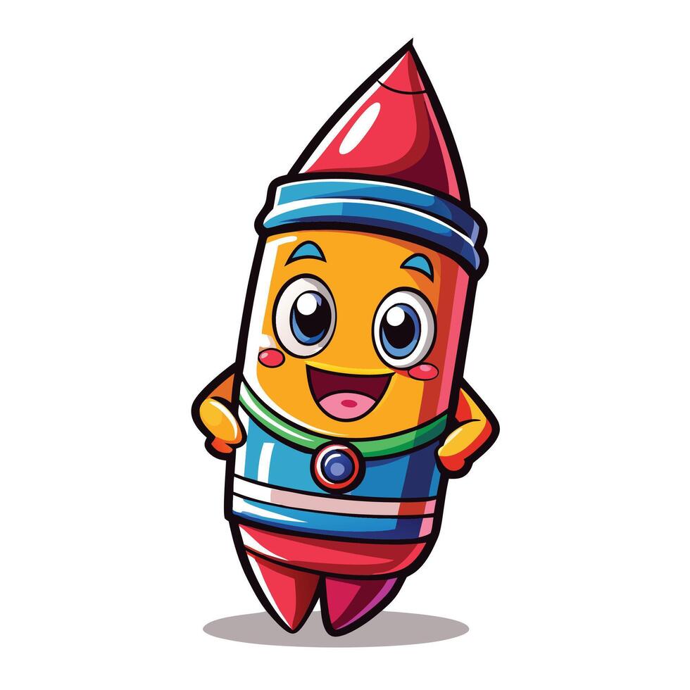crayon character with a smile illustration vector