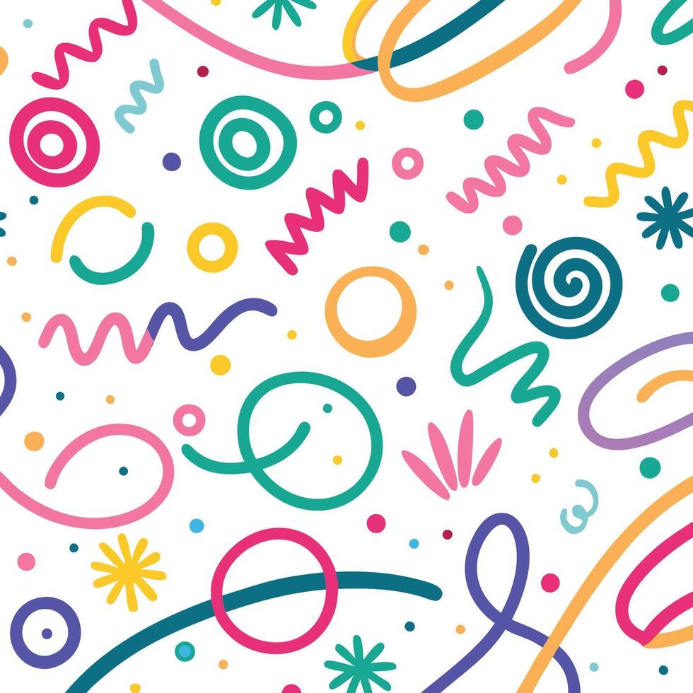 seamless pattern with colorful shapes and lines vector