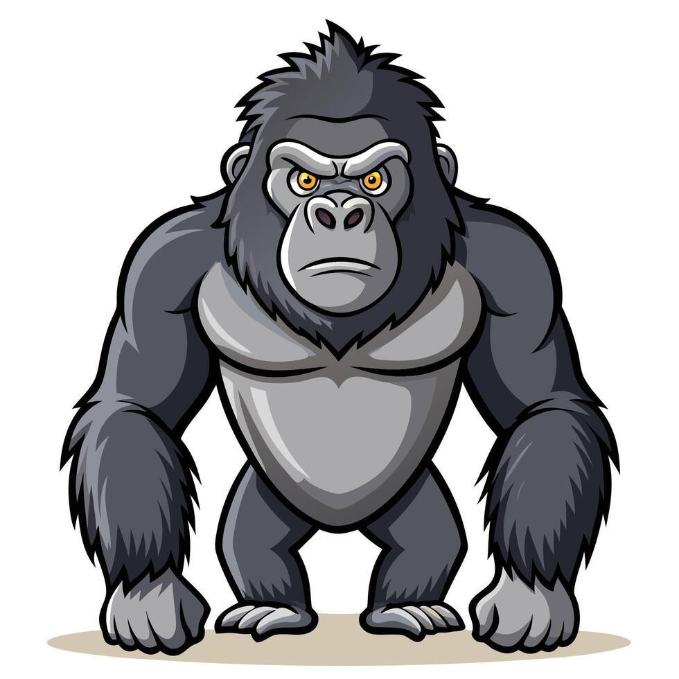 an angry gorilla cartoon character illustration vector
