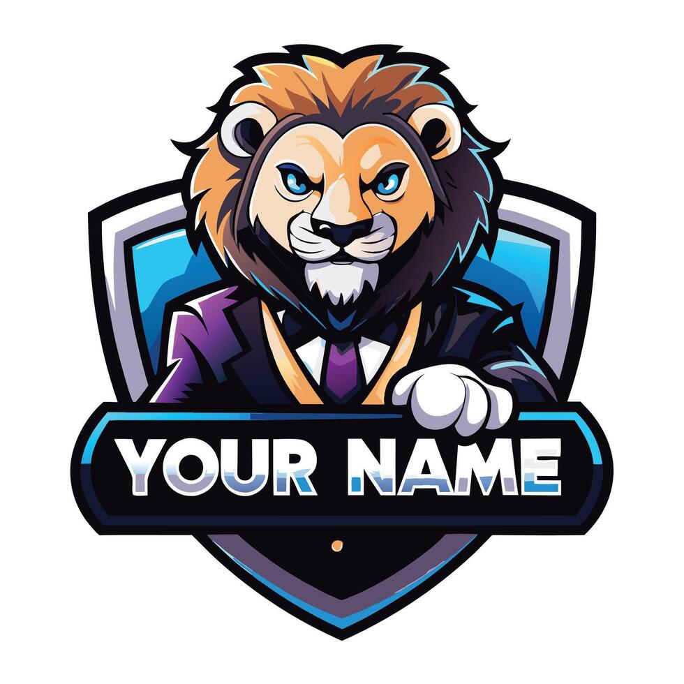 lion mascot logo design vector