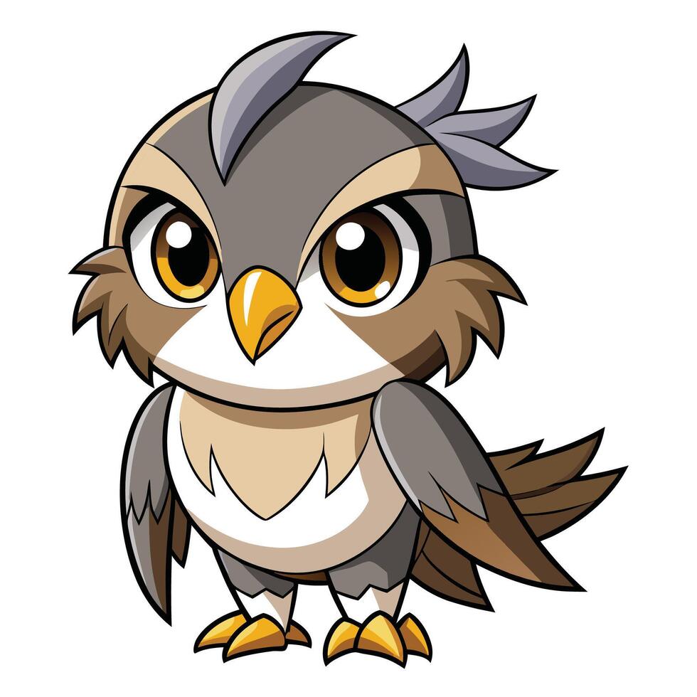 a cartoon owl with big eyes and a big beak vector