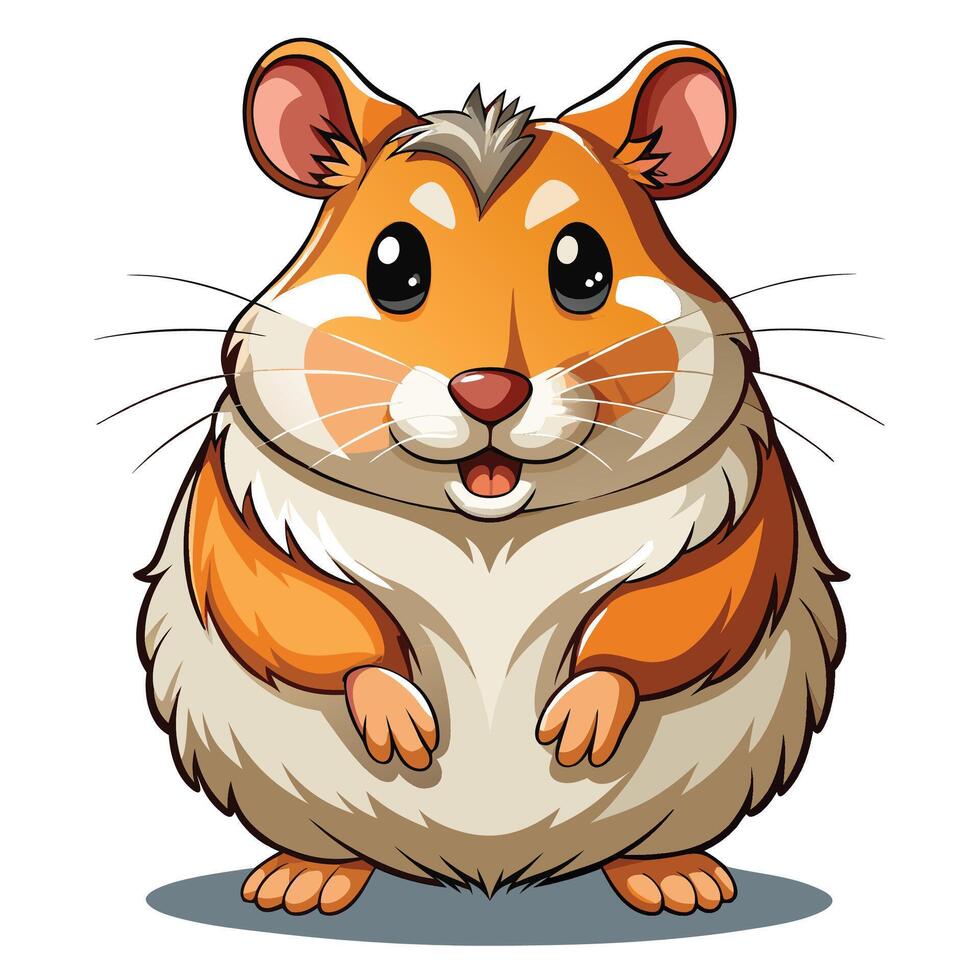 a cartoon hamster standing on its hind legs vector