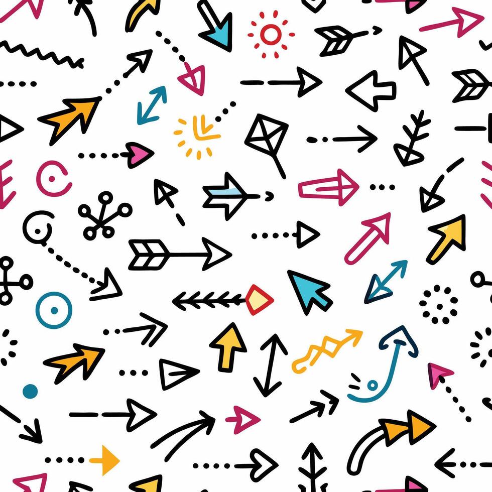 seamless pattern with colorful arrows and arrows vector
