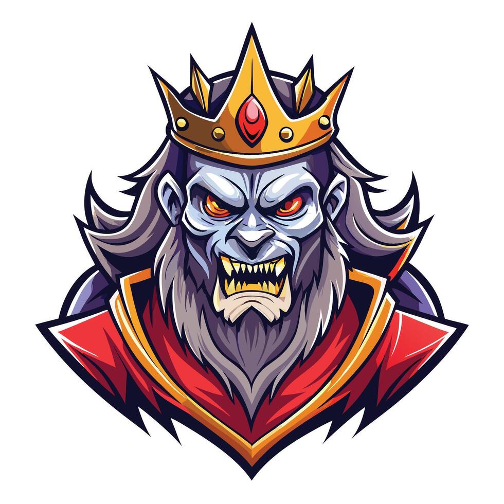 the king of hell mascot head vector