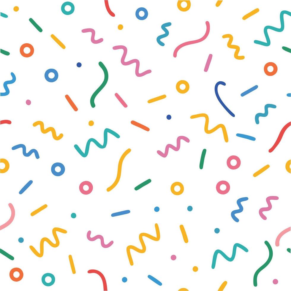 a colorful pattern with confetti and shapes vector