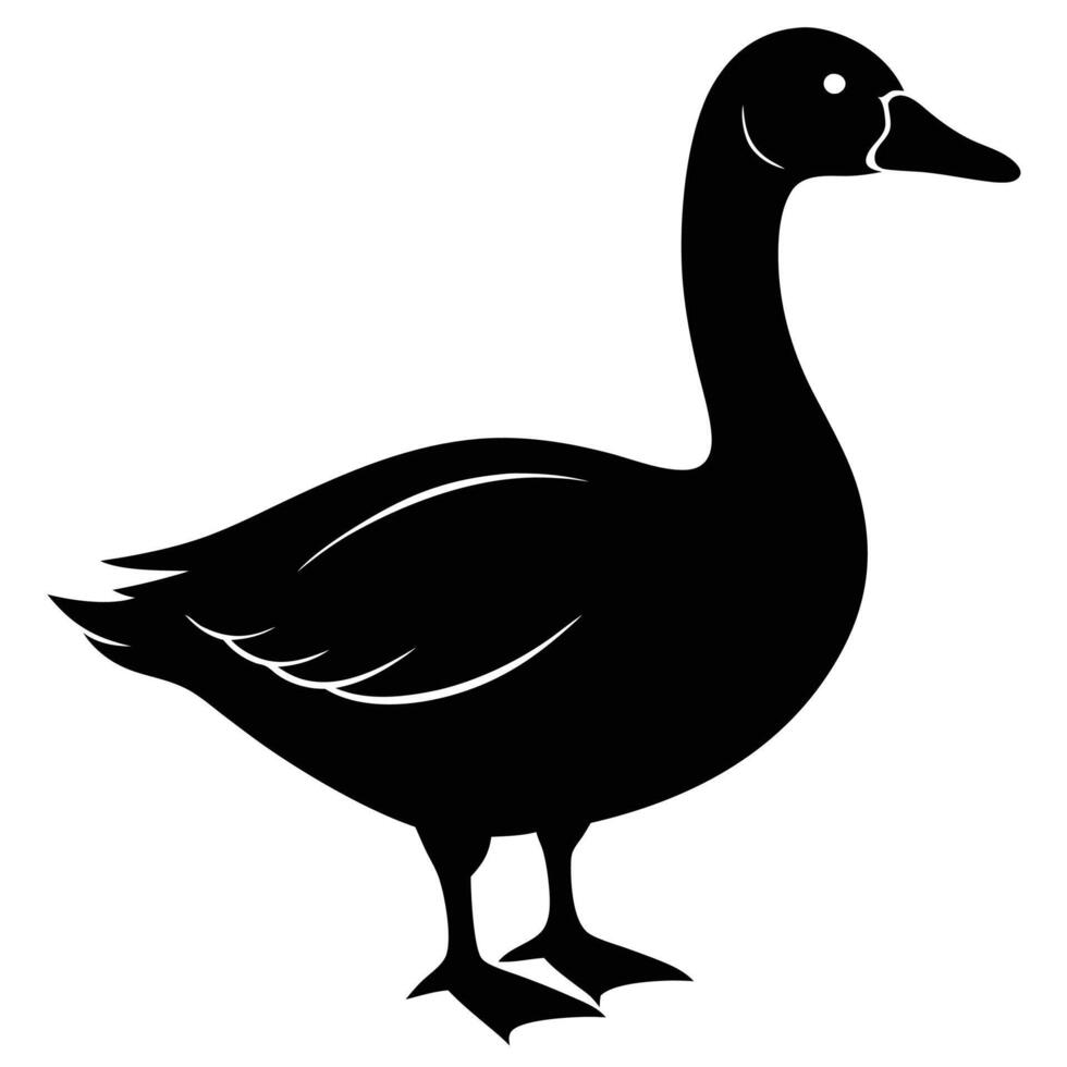 a black goose on a white background vector