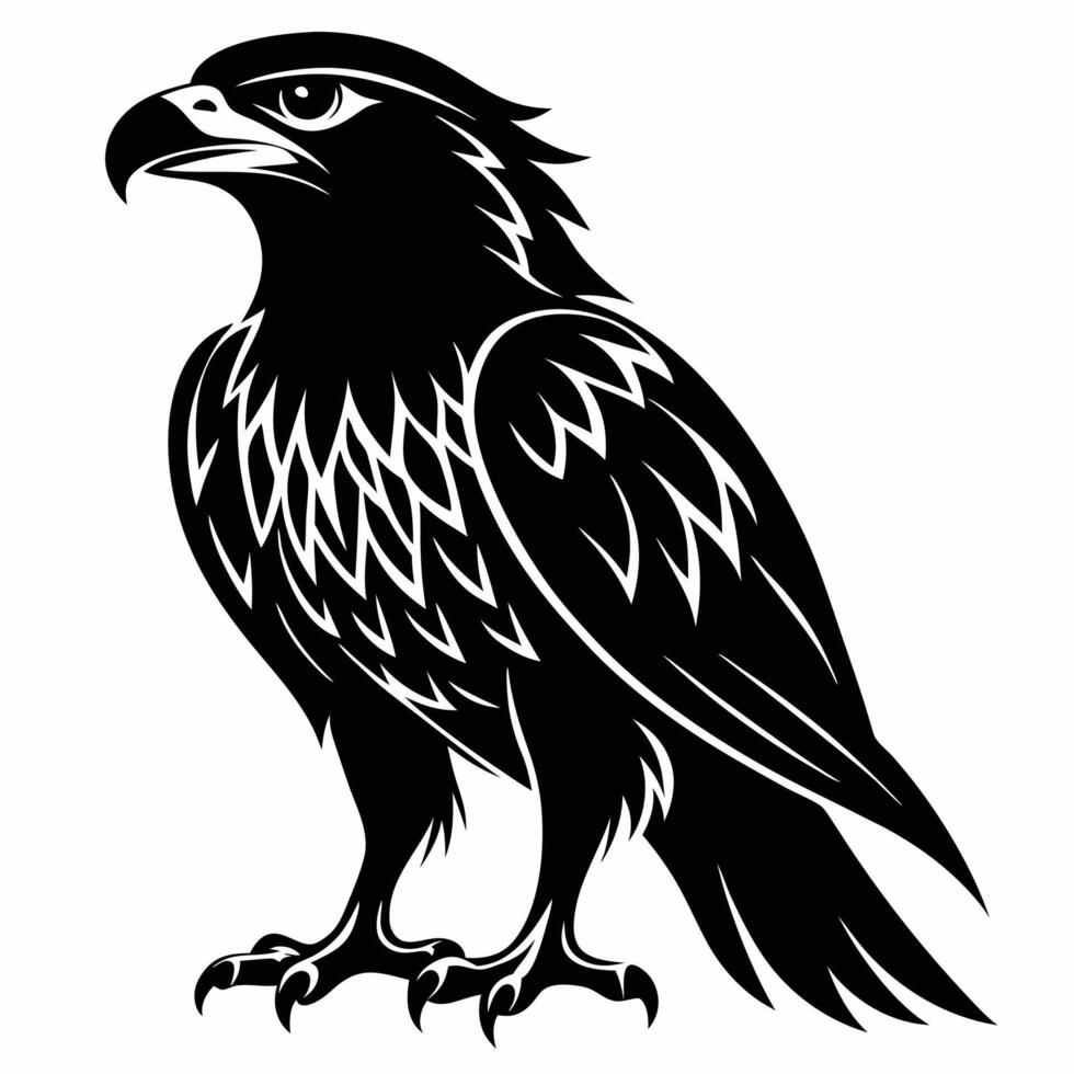 eagle silhouette on white background vector