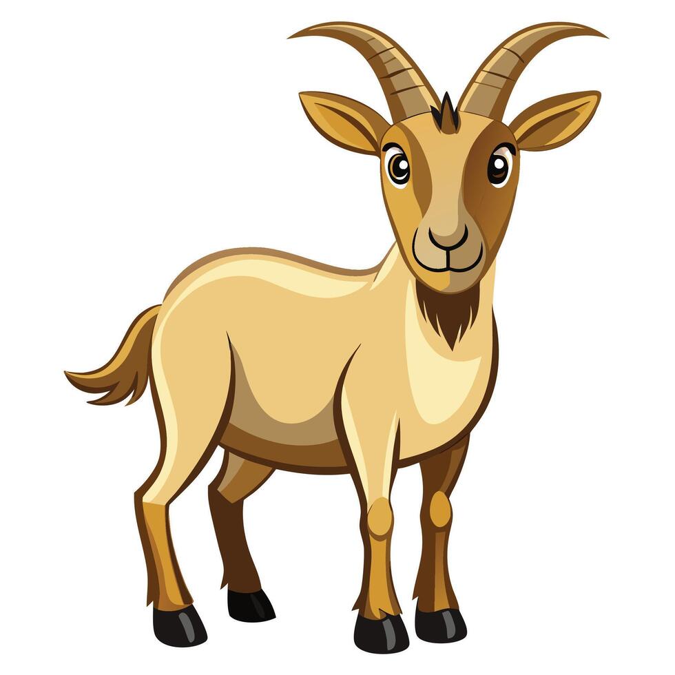 goat cartoon illustration on white background vector