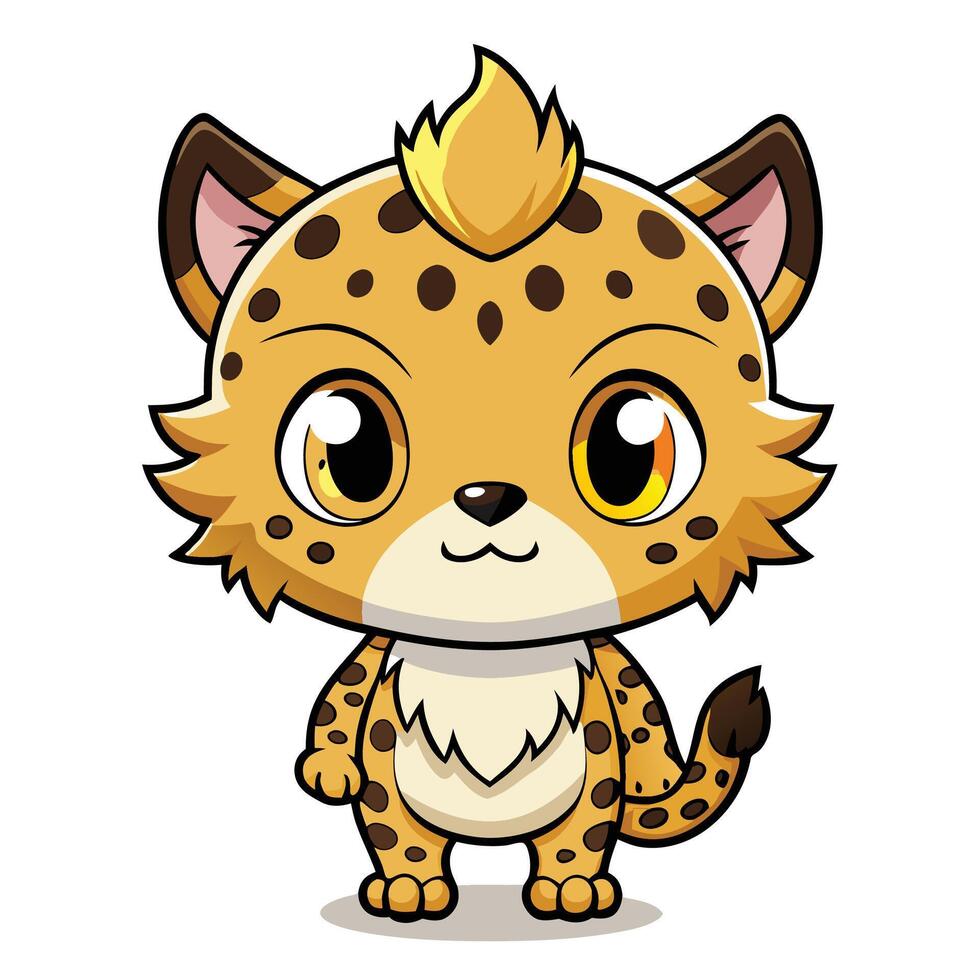 a cartoon leopard with big eyes and yellow spots vector