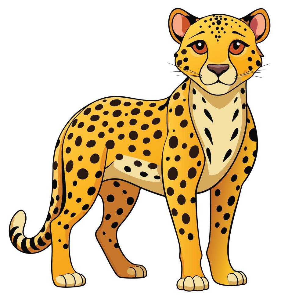 illustration of a cheetah isolated on white background vector