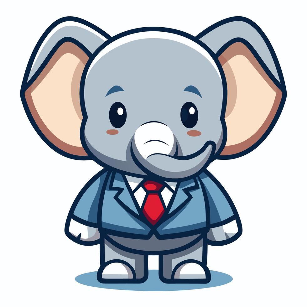 an elephant wearing a suit and tie vector