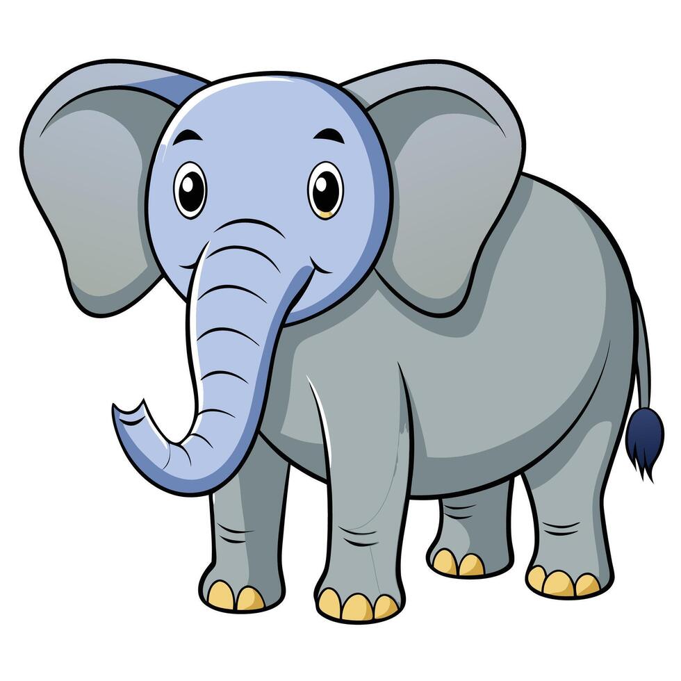 cartoon elephant standing on white background vector