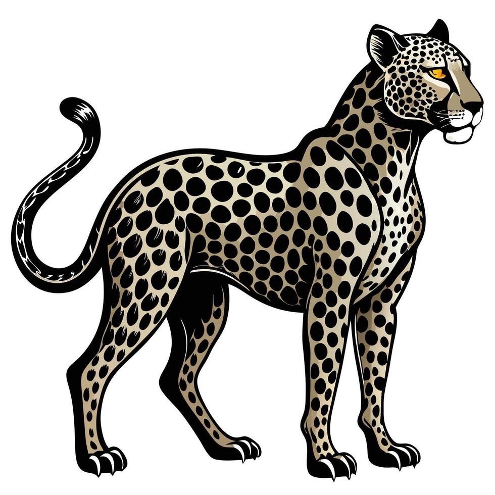 a leopard standing on its hind legs vector