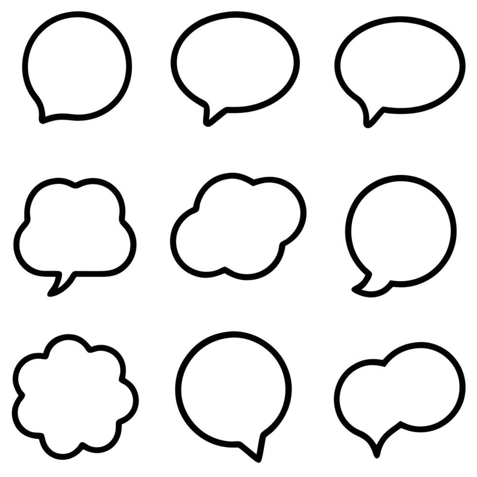 speech bubbles set of different shapes and sizes vector