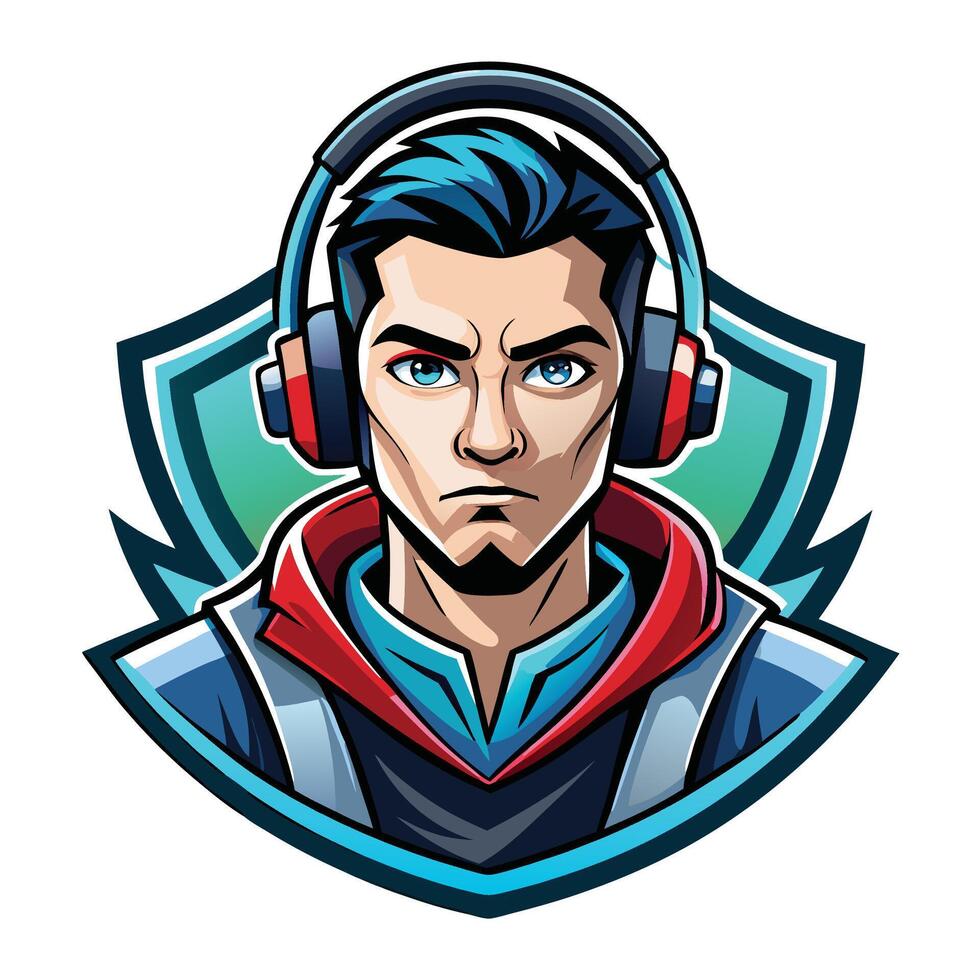 a man with headphones on his head vector