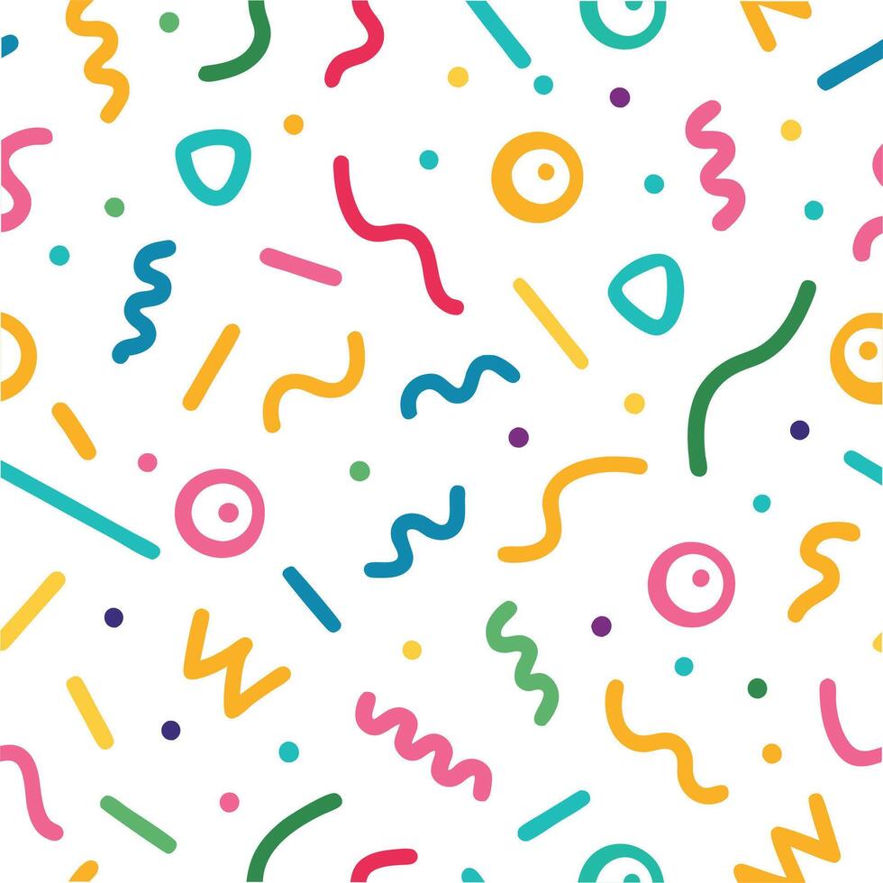 a colorful pattern with various shapes and lines vector