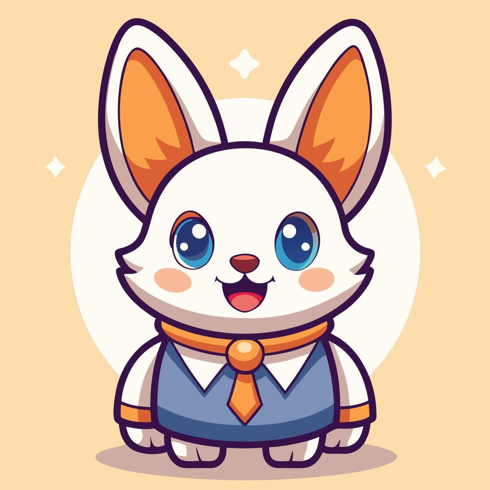 a cartoon bunny wearing a tie and tie vector