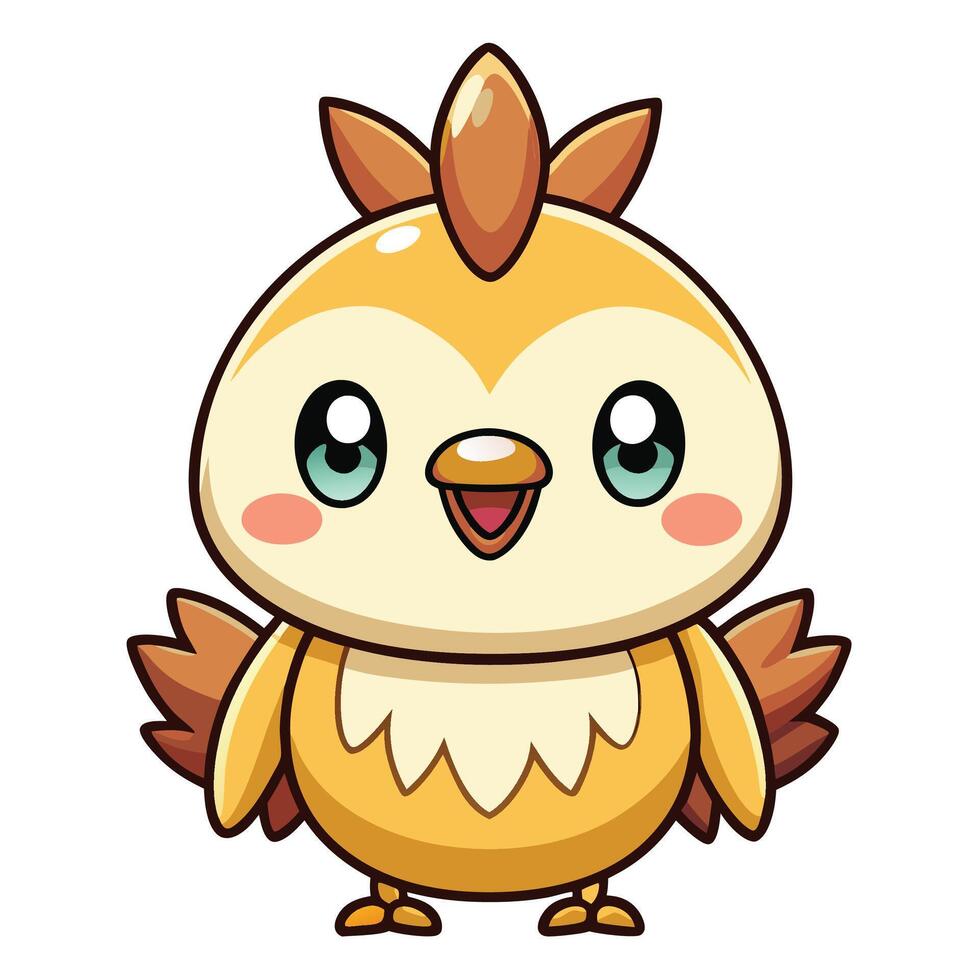 a cartoon character of a yellow chicken vector