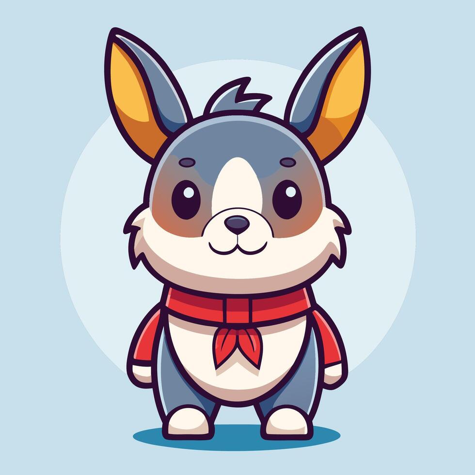 a cartoon dog wearing a red scarf vector