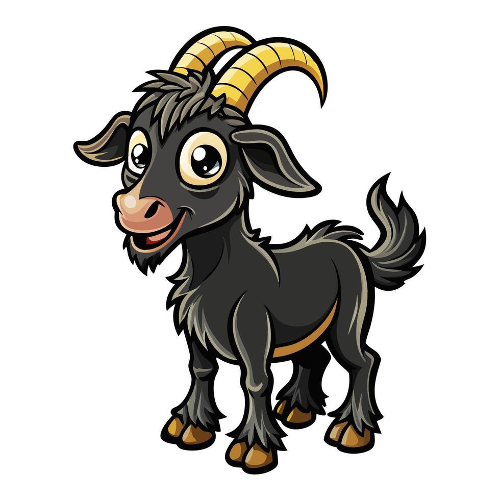 a cartoon goat with horns and horns vector