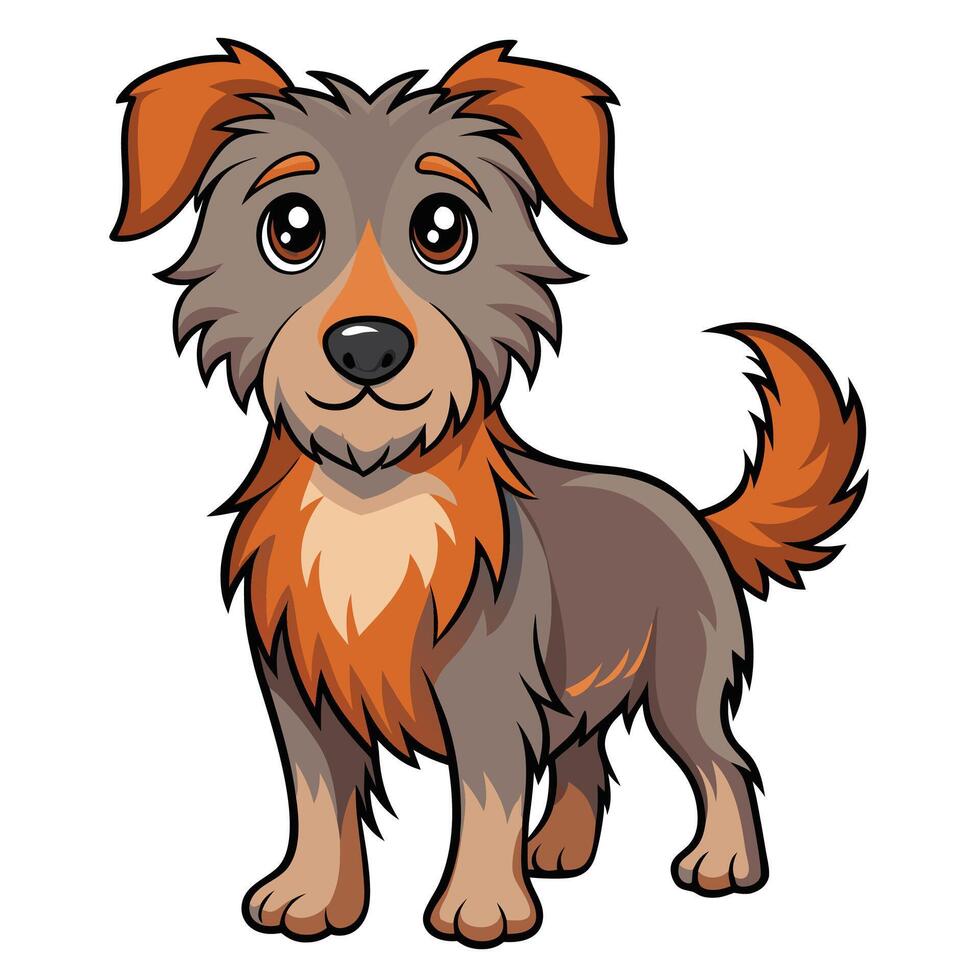 a cartoon dog with orange fur and a big head vector