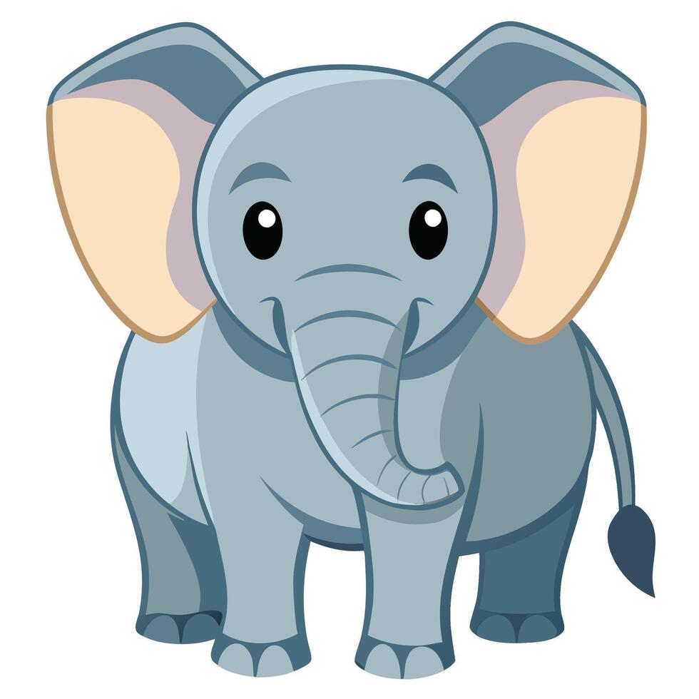 an elephant with big ears and a big head vector