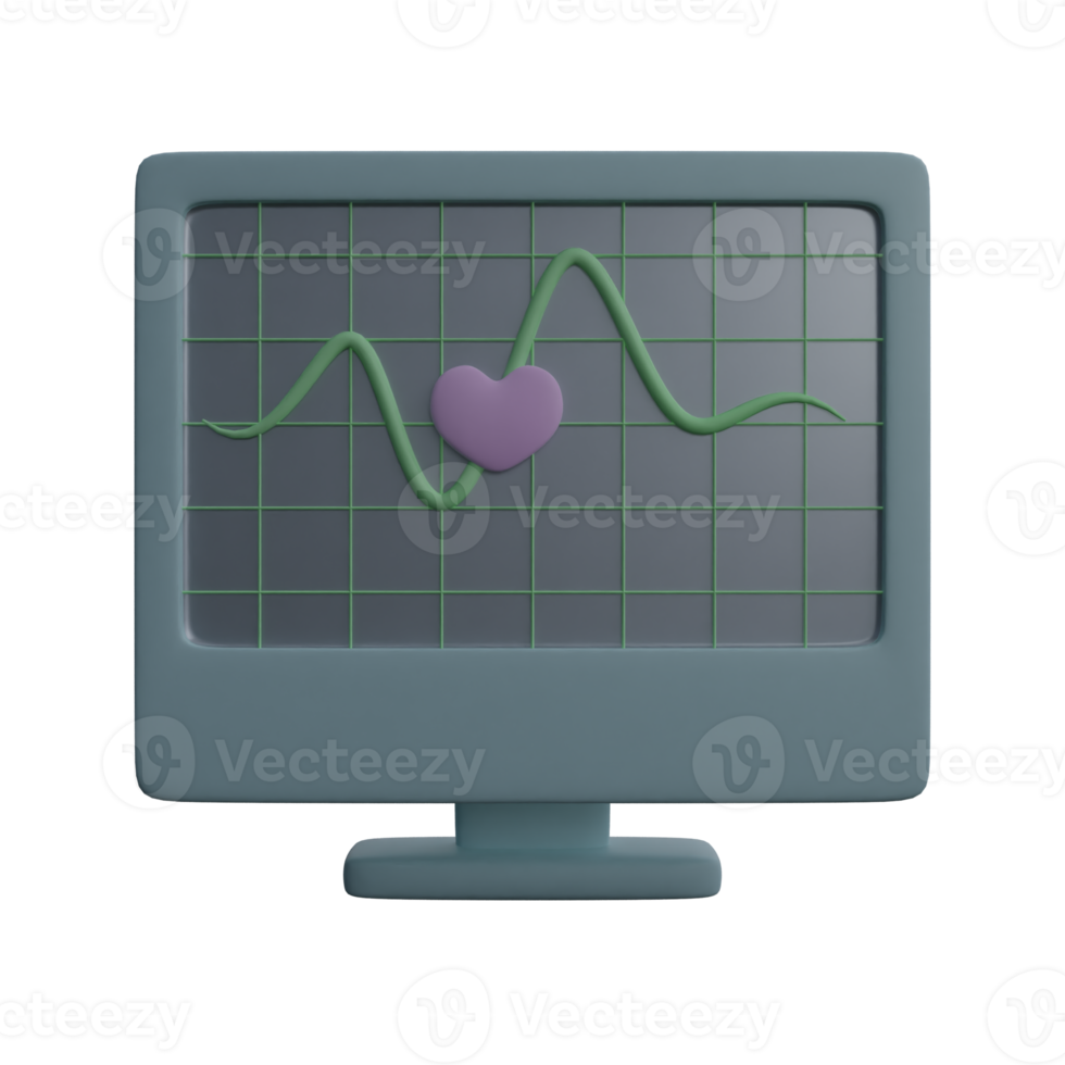 Computer monitor of vital signs of hospital patients png