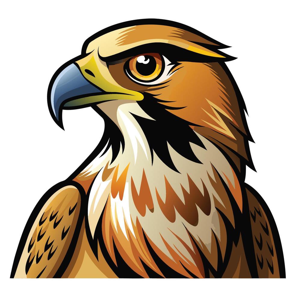 a cartoon illustration of a hawk vector