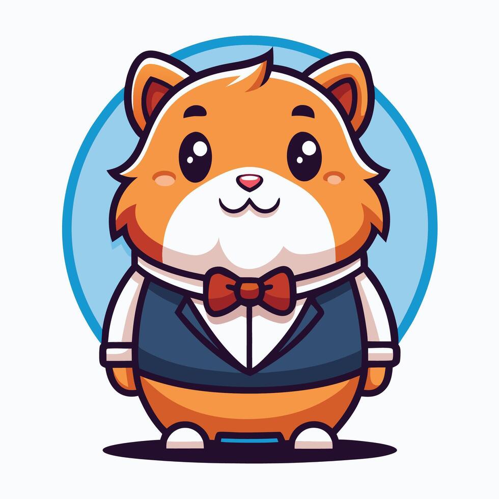 hamster in a suit and tie, illustration vector