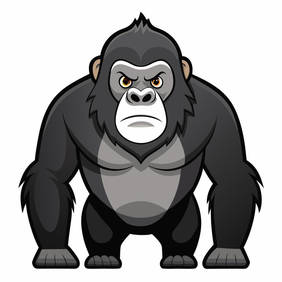 an angry gorilla cartoon character vector