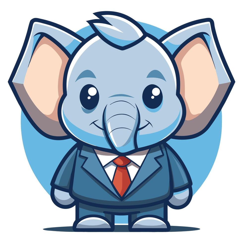 an elephant wearing a suit and tie vector