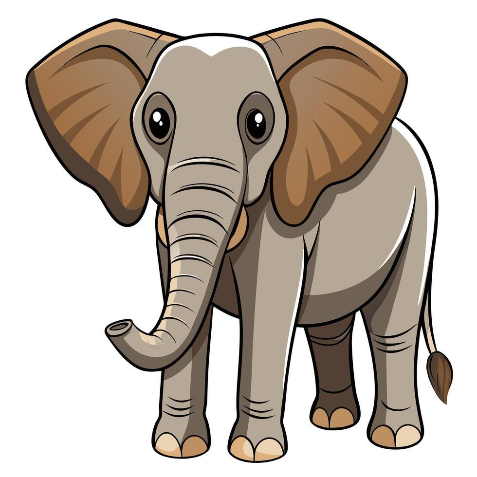 an elephant is standing in front of a white background vector