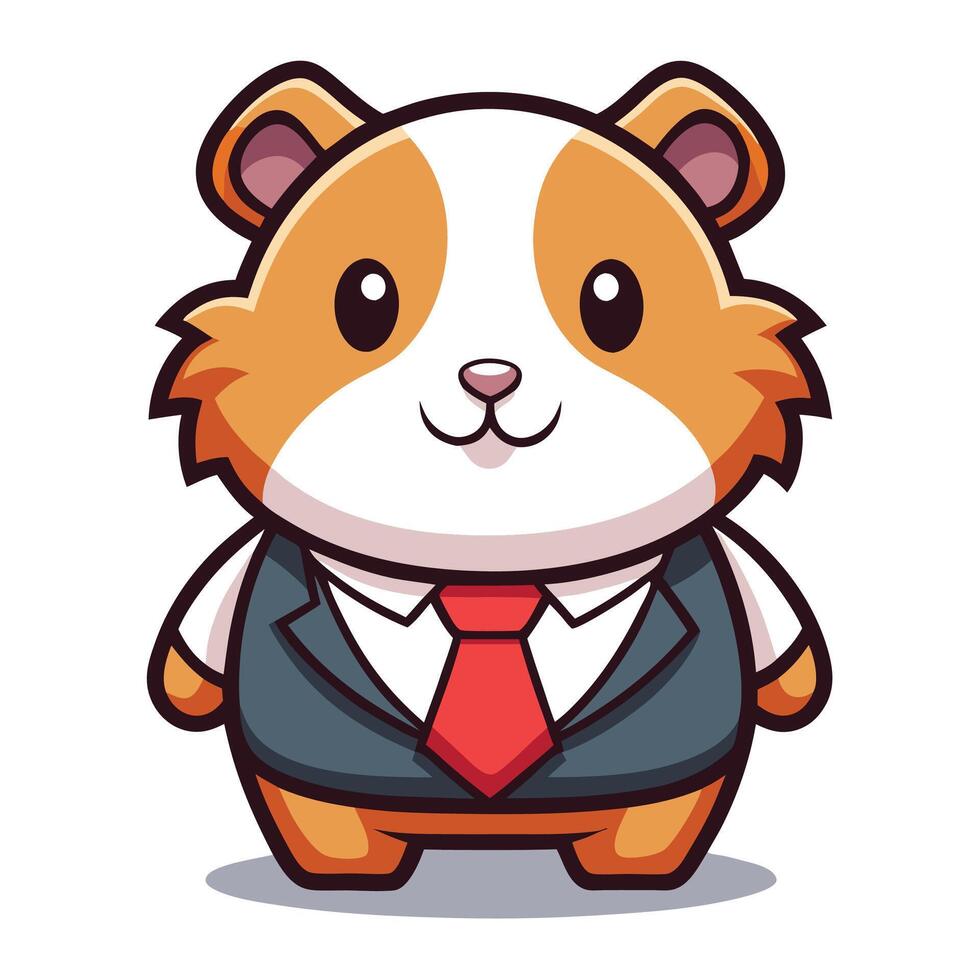 a cartoon hamster wearing a suit and tie vector