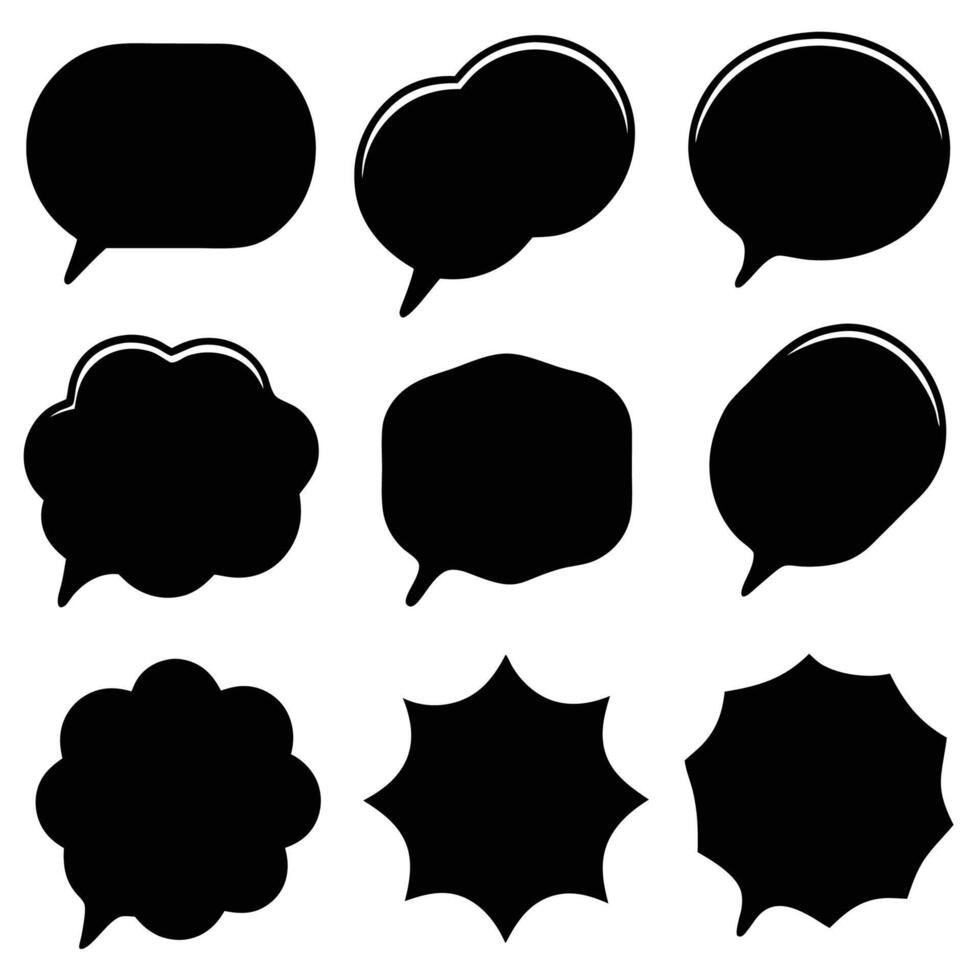 a set of black speech bubbles on a white background vector