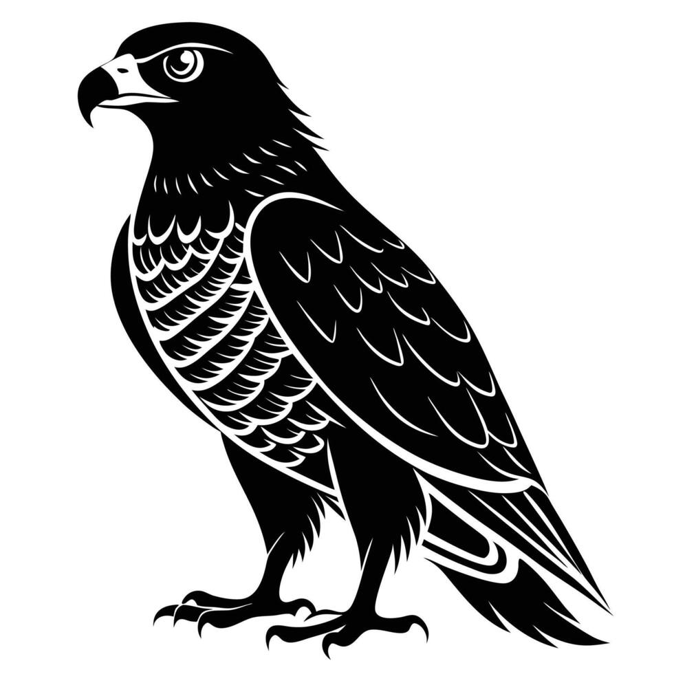 a black and white illustration of an eagle vector