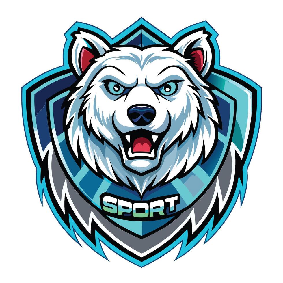 the polar bear mascot for a sport team vector